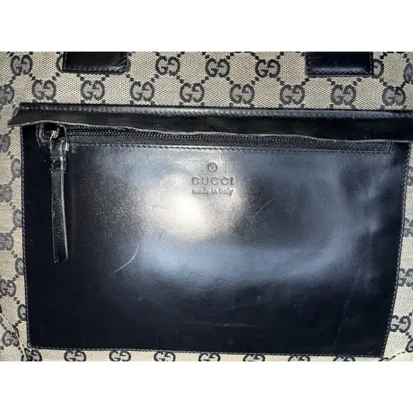 GUCCI Tote Bag GG Canvas BEIGE All-over Pattern Shoulder ladies used Italy - Picture 3 of 14